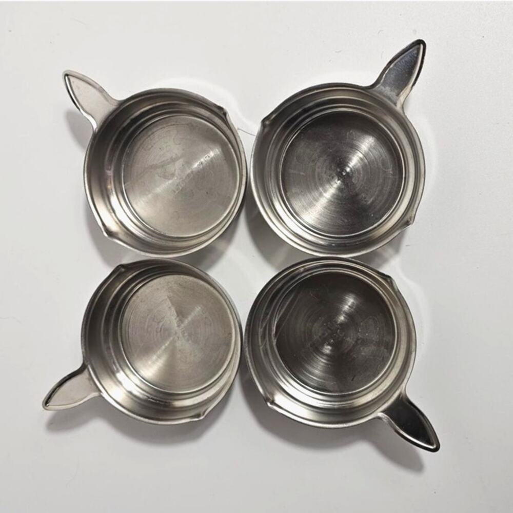 Vintage Bloomfield Industries Set Of 4 Butter Warmers 545-2 Stainless Steel MCM